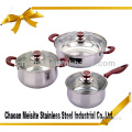 6 pcs stainless steel pot with bakelite handles